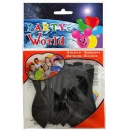 GLOBOS BOLSA GRANDES 10UD COLOR NEGRO