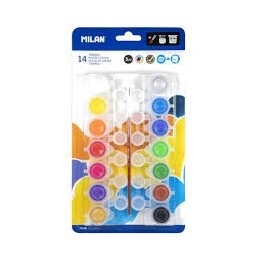 BLISTER 14 BOTES TEMPERA 5ml + PINCEL