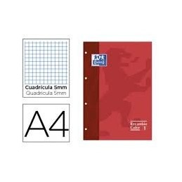 OXFORD RECAMBIO A4 80HOJAS 5x5 ROJO