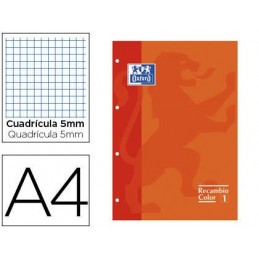 OXFORD RECAMBIO A4 80h 5x5 NARANJA OSCURO