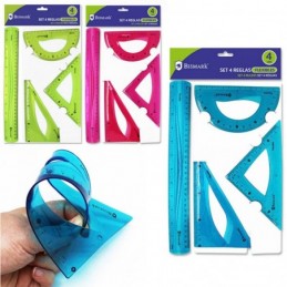 SET 4 REGLAS PVC FLEXIBLES 30/18/13/15CM BISMARK