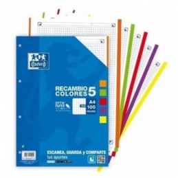 OXFORD RECAMBIO A4 CUADRO 5mm COLORES