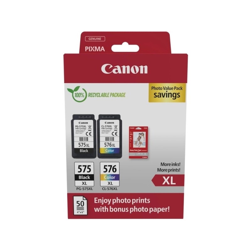 CANON PG575XL CL576XL PACK DE 2 CARTUCHOS ORIGINAL