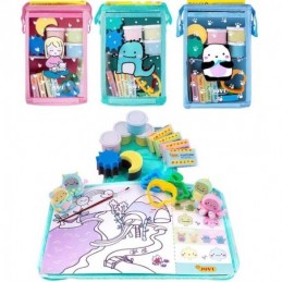 SET DE 3 SELLOS SCRAFT INK PAD VERDE AZUL Y ROSA