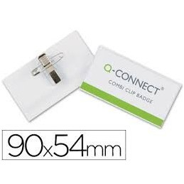 IDENTIF. CON PINZA E IMPERDIBLE Q-CONNECT 54x90 mm