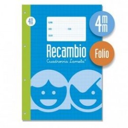 RECAMBIO FOLIO CUADROVIA 4mm 100 HOJAS