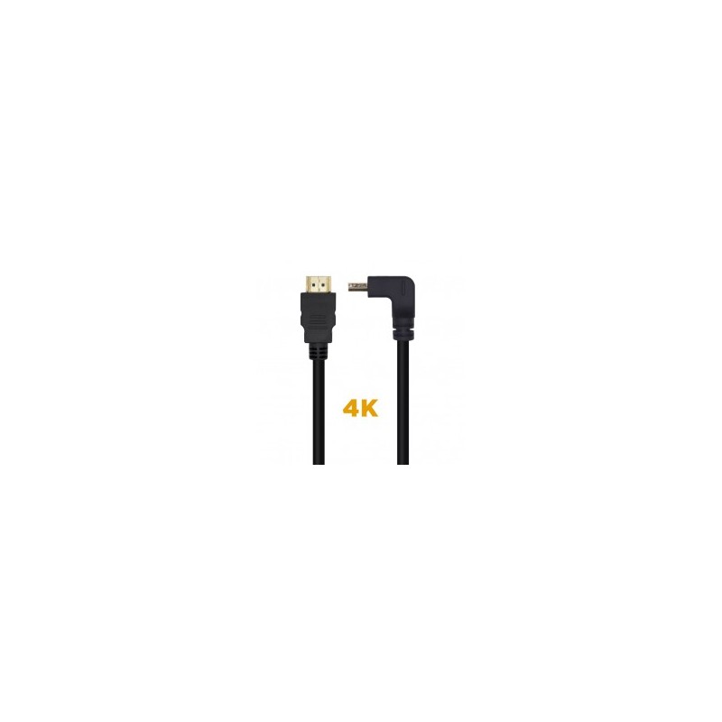 CABLE HDMI 2.0 4K HDMI MACHO MACHO ACODADO 1MTS