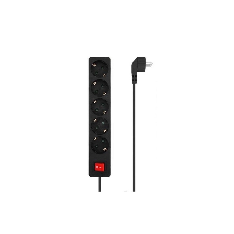 REGELETA CON INTERRUPTOR AISENS 5 TOMAS 1.4MT NEGR