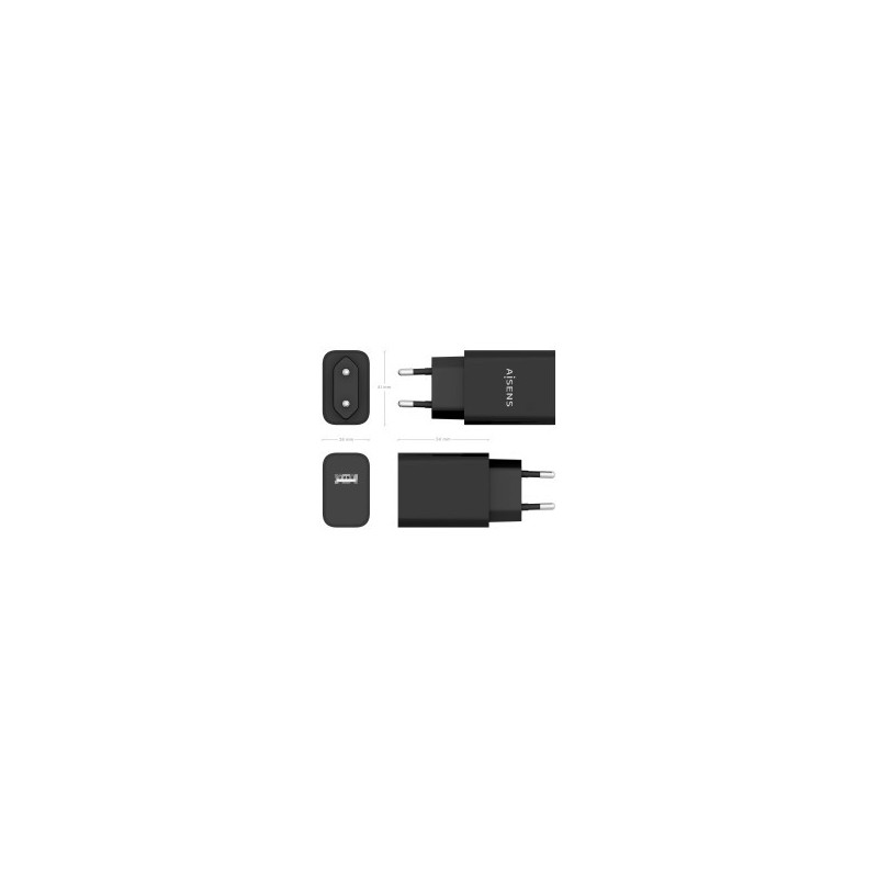CARGADOR PARED AISENS 1 USB 10.5W A110-0854 NEGRO