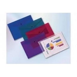 CARPETA BROCHE POLIPR. DIN A4 AZUL TRANSP. 50 HOJA