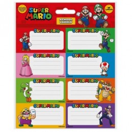 ETIQUETA ESCOLAR SUPER MARIO 16 UDS