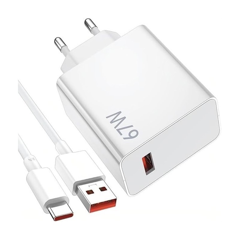 CARGADOR XIAOMI 67W HYPERCHARGE TYPE A Y 1 USB