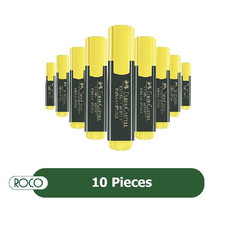 MARCADOR FABER FLUOR AMARILLO CAJA 10UDS