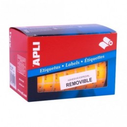 ETIQUETA ROLLO FLUORESCENTE PVP/EURO REMOVIBLE APL