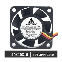 VENTILADOR 40x40x10mm SLEEVE BEARING 12V 70MM 3PIN