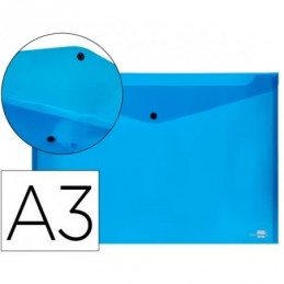 SOBRE A3 BROCHE BOTON COLOR ROJO AZUL O TRANSPAREN