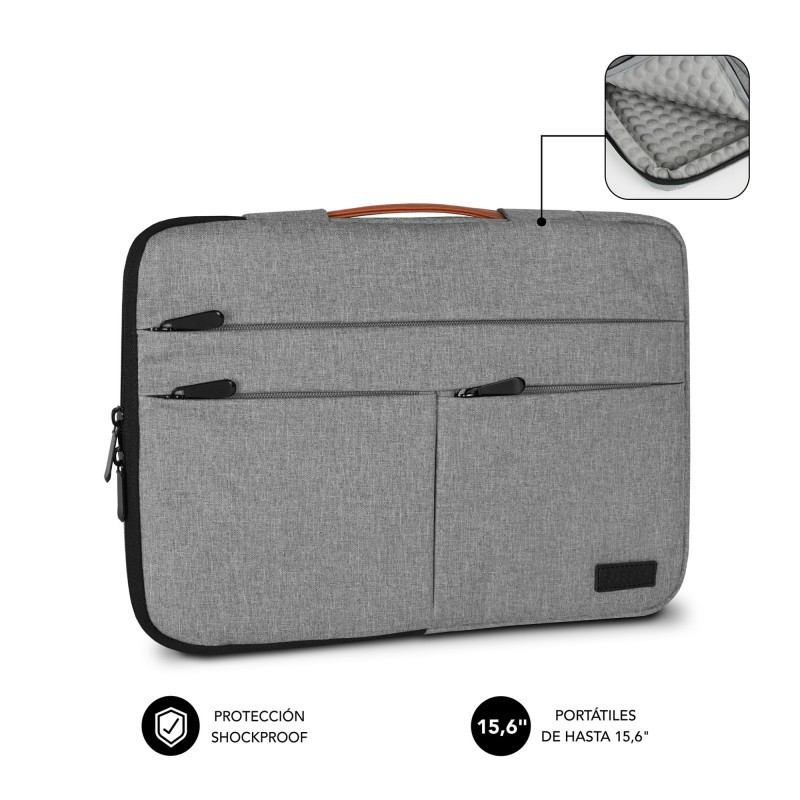 FUNDA SUBBLIM AIR PADDING 360 HASTA 15.6" GRIS CLA