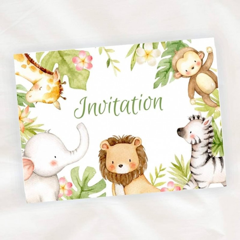 TARJETA INVITACION 13.3x19 BLISTER 10un ANIMALES