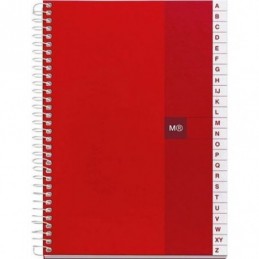 LIBRETA INDICE CUARTO CROMATIC 100H ROJO