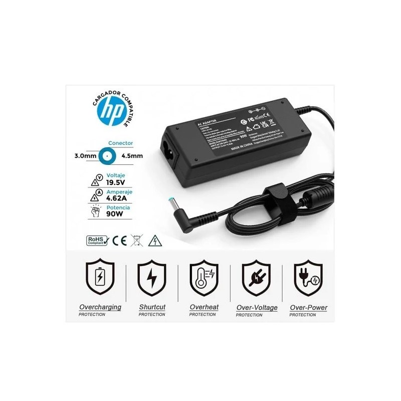CARGADOR HP 19.5V - 4.62A (4.5*3.0mm) 90W AZUL DP
