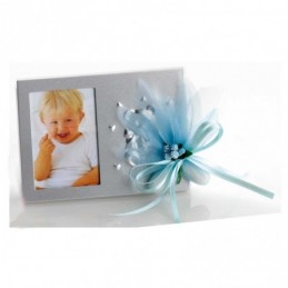 PORTAFOTOS INFANTIL METAL AZUL CUADRADO 7X11CM