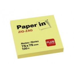 NOTA ADHESIVA PAPER IN 75x75 ZIG ZAG AMARILLO