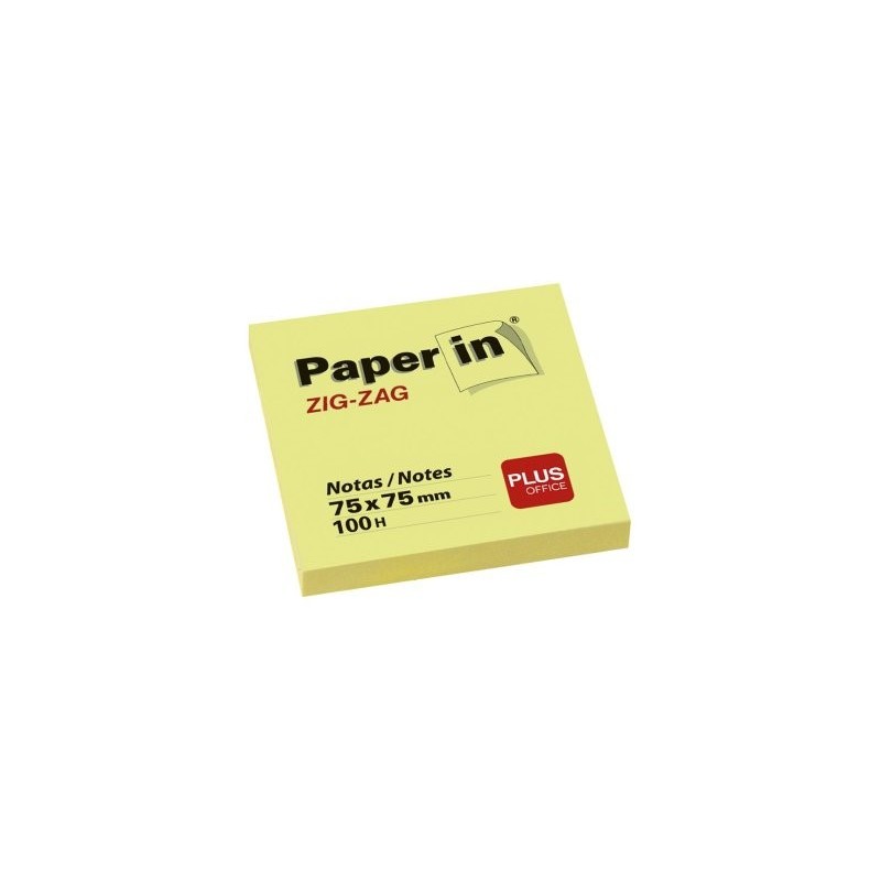 NOTA ADHESIVA PAPER IN 75x75 ZIG ZAG AMARILLO