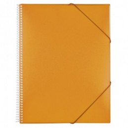 CARPETA CON ESPIRAL 20 FUNDAS DIN A5 NARANJA