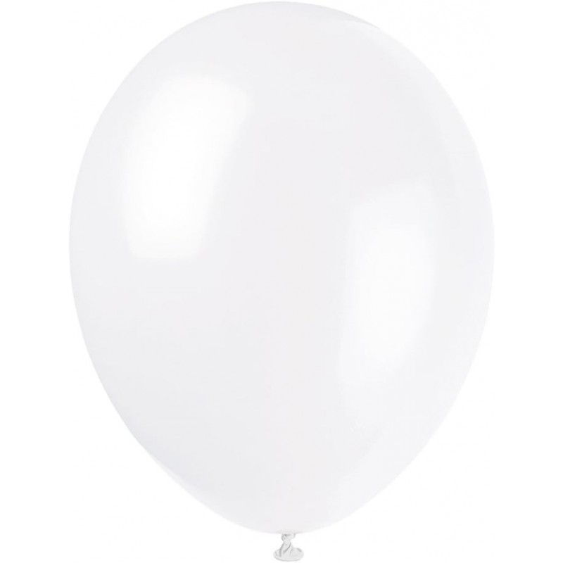 GLOBO UNICOLOR COLOR BLANCO 25CM 12UDS