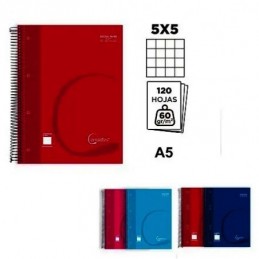 CUADERNO EXTRADURA A5 120 HOJAS CUADRO 5X5