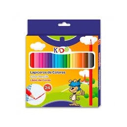 ESTUCHE CARTON 24 LAPICES COLORES HEXAGONAL 17.5CM