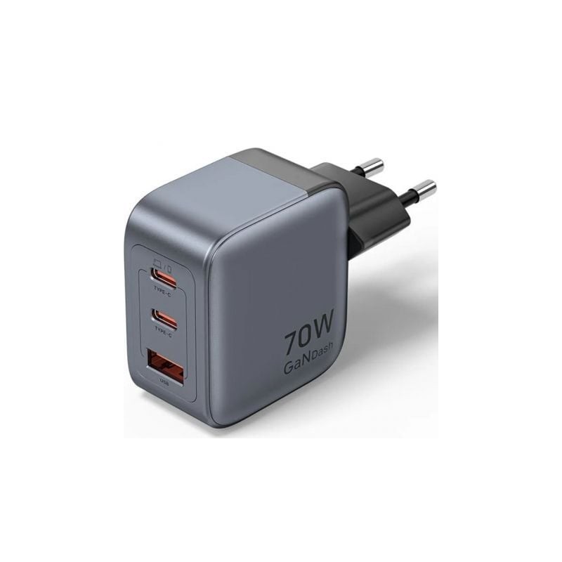 CARGADOR GAN VENTION FEXH0 2xUSB C 1 USB 70W