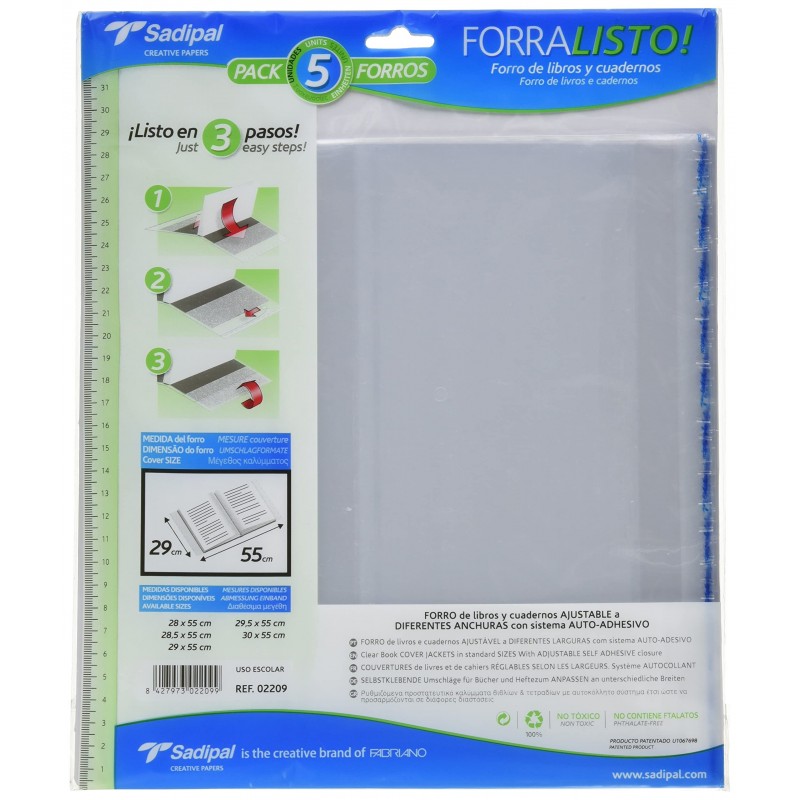 FORRO AJUSTABLE 29x55CM 80MICRAS 02011