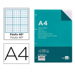 RECAMBIO LIDERPAPEL A4 100H 100GR N 46 4 TALADROS