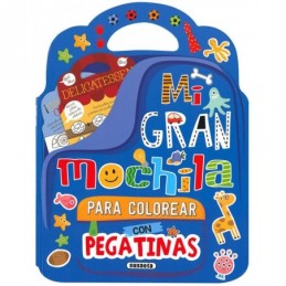 MI GRAN MOCHILA PARA COLOREAR CON PEGATINAS