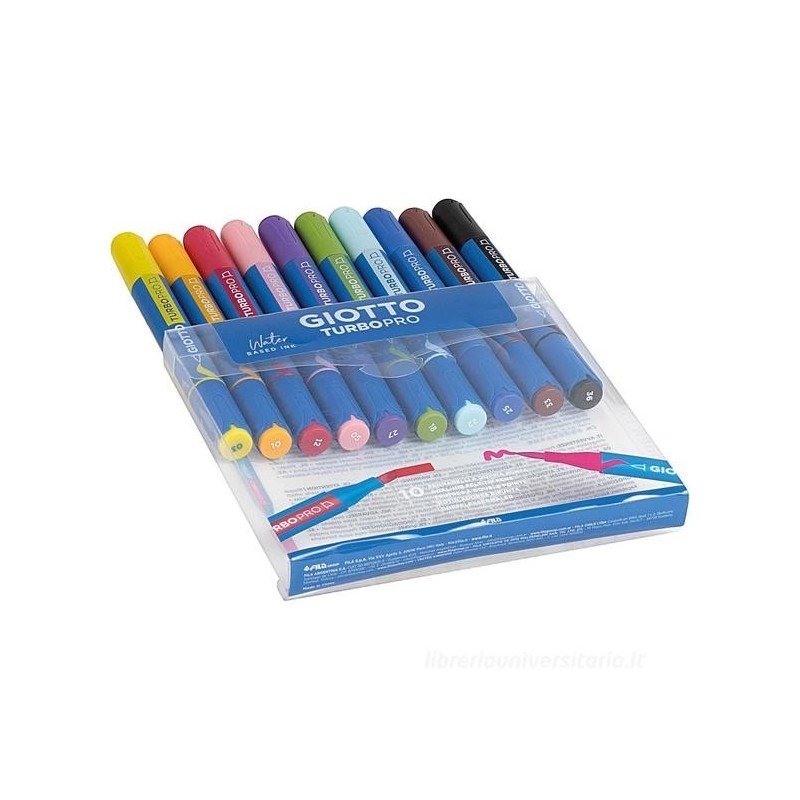 10 ROTULADOR GIOTTO TURBO PRO ACUARELABLE DOBLE PU