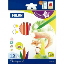 ESTUCHE DE CERAS 12 COLORES PLASTIPASTEL MILAN