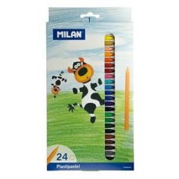 ESTUCHE DE CERAS 24 COLORES PLASTIPASTEL MILAN