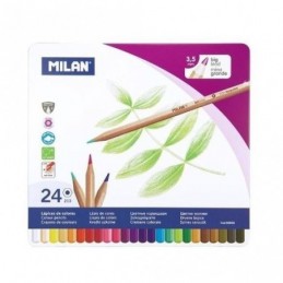CAJA METAL 24 LAPICES COLORES MINA GRAND