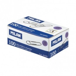 CAJA 100 CLIPS METALICOS NIQUELADOS 28MM