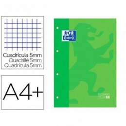RECAMBIO COLOR A4 4/T 80H CUADRO 5MM OXFORD VERDE
