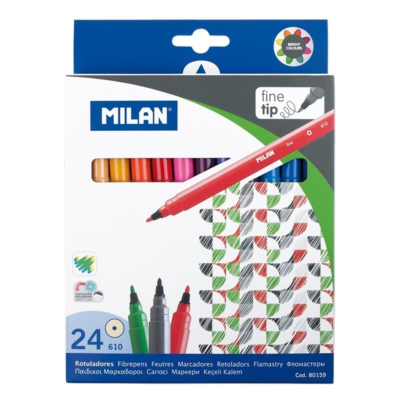 ESTUCHE 24 ROTULADORES PUNTA FINA MILAN