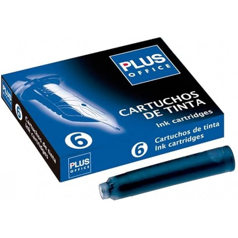 CARTUCHO PLUMA PLUS AZUL /6UDS