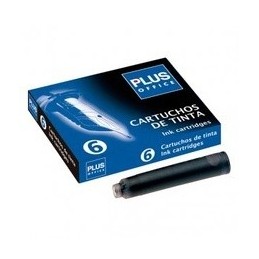 CARTUCHO PLUMA PLUS NEGRO/6UDS