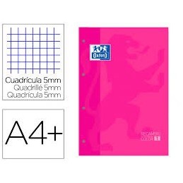 RECAMBIO COLOR A4 4/T 80H CUADRO 5MM OXFORD ROSA