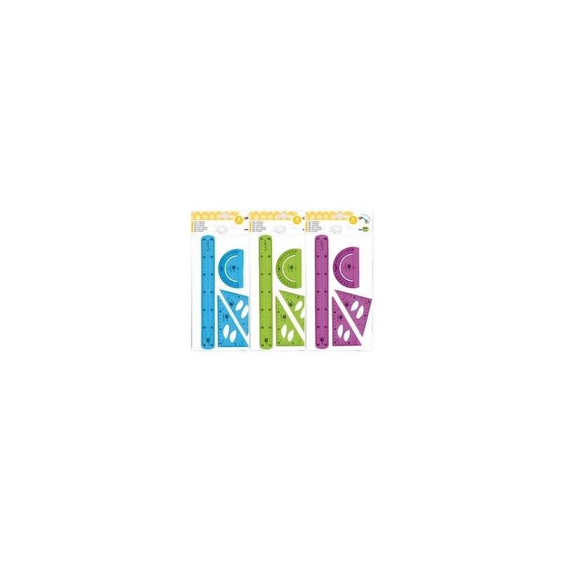 JUEGO ESC 10CM CART 14CM REGLA 30CM SEMIC FLEXIBLE
