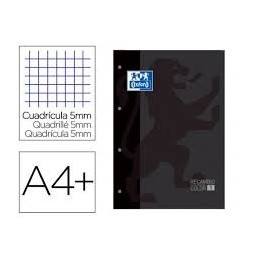 RECAMBIO COLOR A4 4/T 80H CUADRO 5MM OXFORD NEGRO