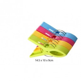 BLISTER 4 PINZAS PVC 14.5CM COLORES SURTIDOS