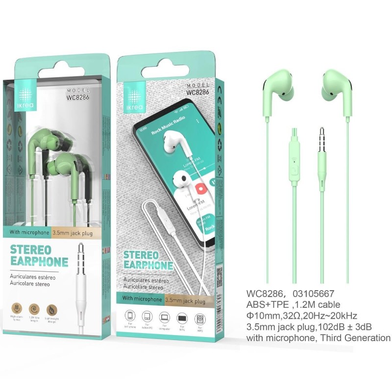 AURICULAR IKREA WC8286 STERIO CON MICRO 1.3M 3.5MM
