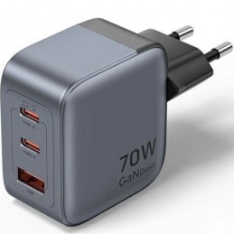 CARGADOR GAN VENTION FEXH0 2xUSB C 1 USB 70W